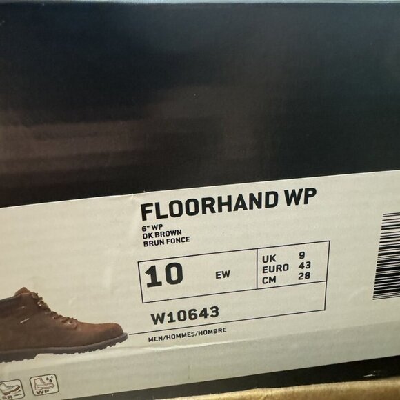 Wolverine Mens FloorHand Waterproof Boot Brown Size 10EW
